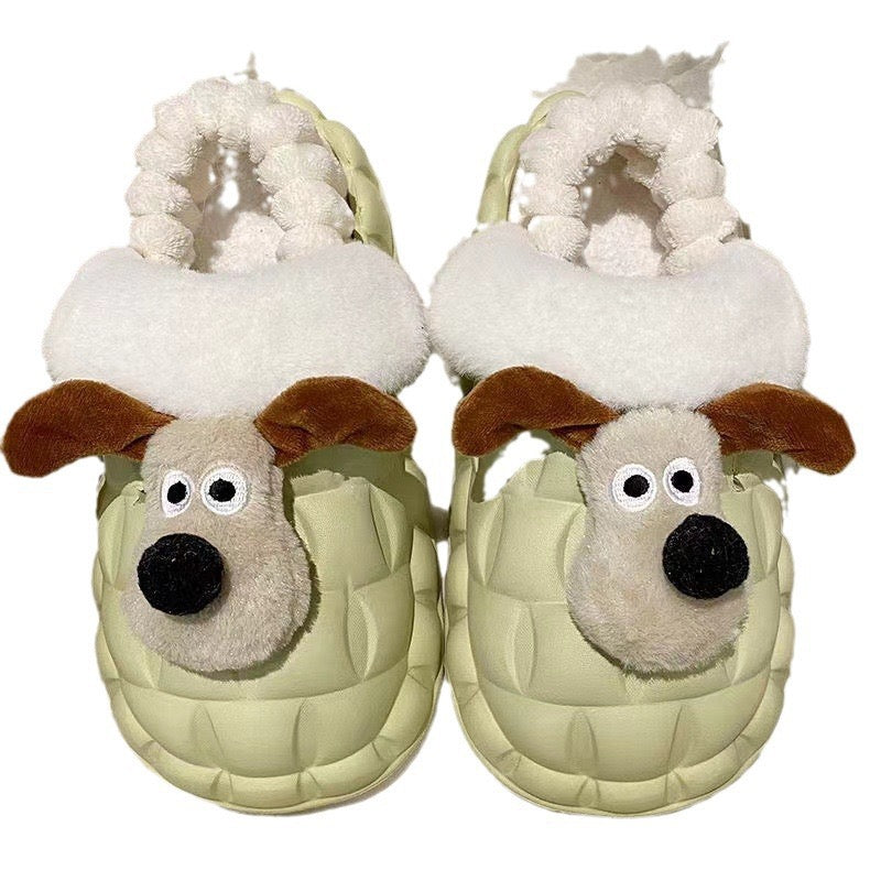 Cozy Cartoon Dog Plush Slippers | Indoor Warm Winter Shoes | Multiple Colors Available